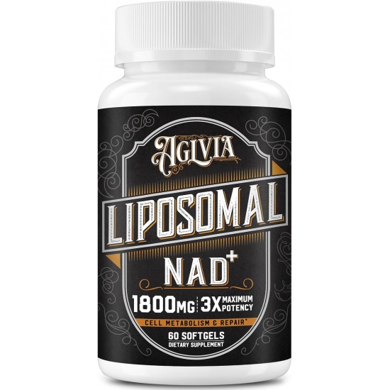 AGLVIA Suplemento liposomal de NAD+ 1800 MG, 60 cápsulas blandas