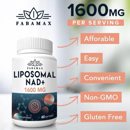 Fabamax Liposomale NAD+ Ergänzung 1600 mg, 60 Weichkapseln