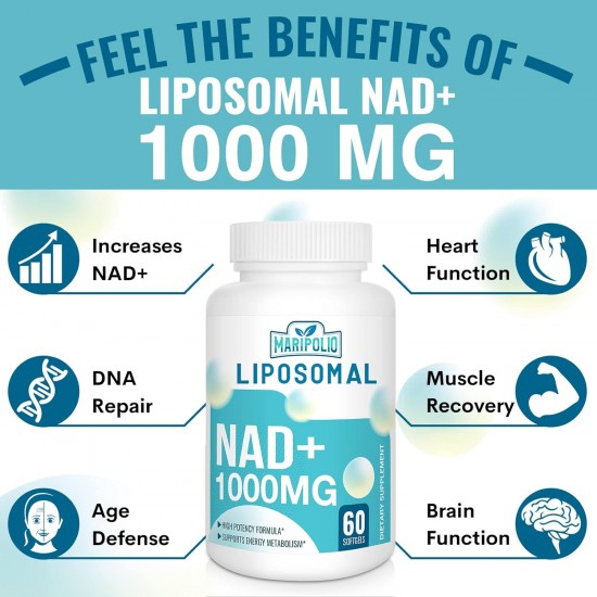 Maripolio Liposomal NAD+ suplemento 1000 mg 60 Cápsulas blandas