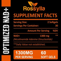 Rossylla 1300MG Integratore di NAD+ liposomiale, 60 Capsule Morbide Rossylla 1300MG Integratore di NAD+ liposomiale, 60 Capsule Morbide