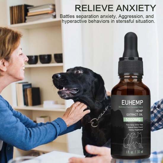EUHEMP Rilievo d'ansia da olio per cani e gatti - 5000mg - Supporta la salute dell'anca e delle articolazioni EUHEMP Rilievo d'ansia da olio per cani e gatti - 5000mg - Supporta la salute dell'anca e delle articolazioni