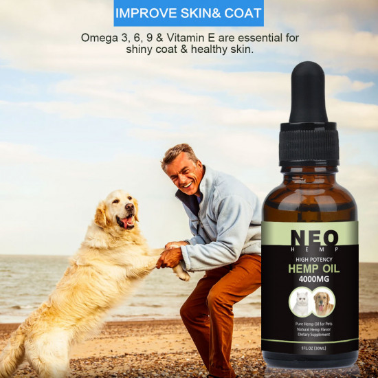 NEOHEMP Oil Anxiety Relief for Dogs & Cats - 4000mg - Supports Hip & Joint Health NEOHEMP Oil Anxiety Relief for Dogs & Cats - 4000mg - Supports Hip & Joint Health