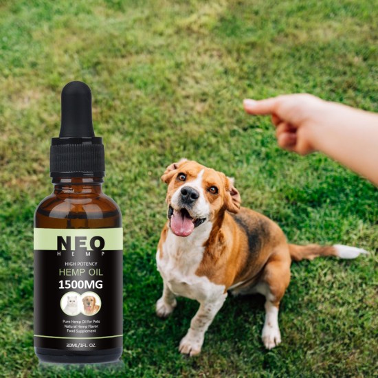 NEOHEMP Aceite para aliviar la ansiedad en perros y gatos - 1500mg - Apoya la salud de la cadera y las articulaciones