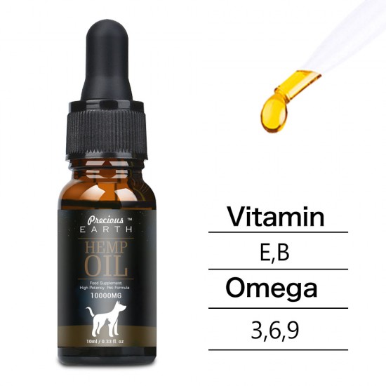 Olio Precious Earth HEMP per cani e gatti - 10000mg -100% Olio di canapa biologico per animali domestici Olio Precious Earth HEMP per cani e gatti - 10000mg -100% Olio di canapa biologico per animali domestici