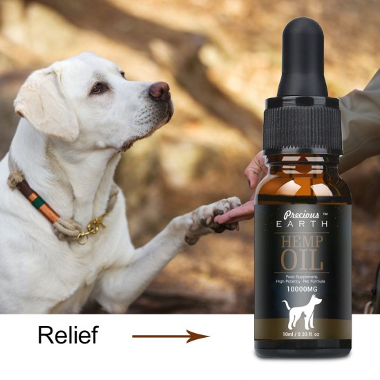 Precious Earth Aceite de cáñamo para perros y gatos - 10000mg -100% A Aceite de cáñamo ecológico para mascotas 