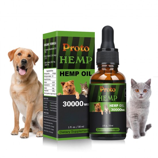 Proto Hemp Gotas de aceite de cáñamo para perros, 30000mg 90% 30ml