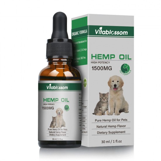 Broad Spectrum Hemp oil for Pets, Vitablossom Hemp oil for Pats ,Great for Pain Relief - 1500mg Broad Spectrum Hemp oil for Pets, Vitablossom Hemp oil for Pats ,Great for Pain Relief - 1500mg