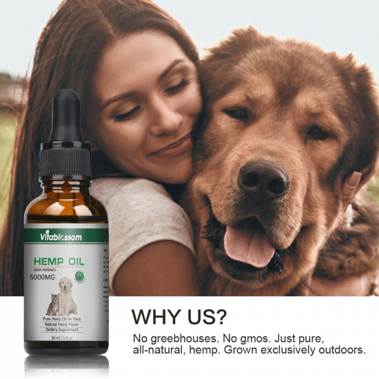Broad Spectrum Hemp oil for Pets, Vitablossom Hemp oil for Pats ,Great for Pain Relief - 5000mg Broad Spectrum Hemp oil for Pets, Vitablossom Hemp oil for Pats ,Great for Pain Relief - 5000mg