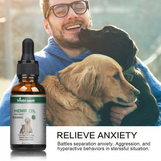 [Not Available in UK] Broad Spectrum Hemp oil for Pets, Vitablossom Hemp oil for Pats ,Great for Pain Relief - 5000mg