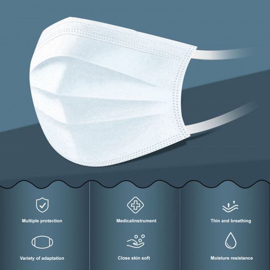 NELYTEX Disposable Face Masks 3 Ply, Great for Virus COVID-19 Protection and Personal Health (50 pcs) NELYTEX Disposable Face Masks 3 Ply, Great for Virus COVID-19 Protection and Personal Health (50 pcs)