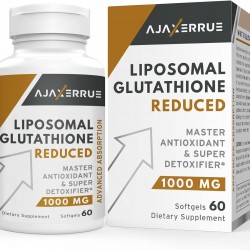 AJAXERRUE 1400mg Suplemento de Glutatión Liposomal con Vitamina C, Ácido Hialurónico, 60 Cápsulas Blandas AJAXERRUE 1400mg Suplemento de Glutatión Liposomal con Vitamina C, Ácido Hialurónico, 60 Cápsulas Blandas