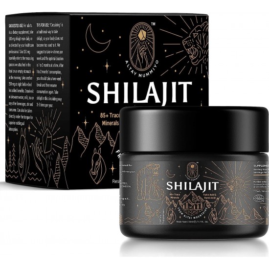 ALTAY MUMMIYO Shilajit Resin with Fulvic Acid & Trace Minerals - 100 Serving / 50g