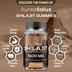 AureaSalus Shilajit Gummies con Chaga y Ashwagandha, 1400mg 60 Gomitas AureaSalus Shilajit Gummies con Chaga y Ashwagandha, 1400mg 60 Gomitas