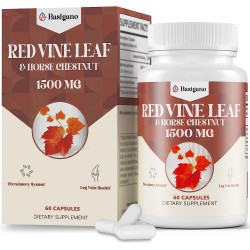 Basigano Rotes Weinlaub & Rosskastanienextrakt Kapselergänzungen (Vitis Vinifera) 1500mg 60 Kapseln Basigano Rotes Weinlaub & Rosskastanienextrakt Kapselergänzungen (Vitis Vinifera) 1500mg 60 Kapseln