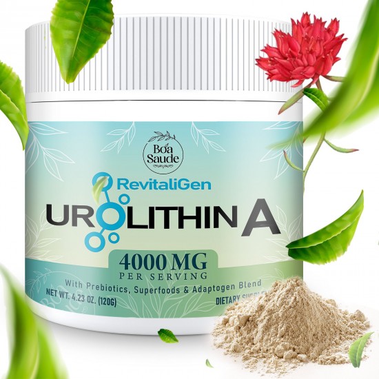 BoaSaude Urolithin A 2000mg Powder – High Absorption Postbiotic with Adaptogen Blend & Prebiotics – Supports Cellular Renewal, Energy & Gut Health – 4.23 oz (30 Servings) BoaSaude Urolithin A 2000mg Powder – High Absorption Postbiotic with Adaptogen Blend & Prebiotics – Supports Cellular Renewal, Energy & Gut Health – 4.23 oz (30 Servings)
