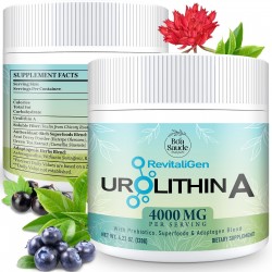 BoaSaude Urolithin A 2000mg Powder – High Absorption Postbiotic with Adaptogen Blend & Prebiotics – Supports Cellular Renewal, Energy & Gut Health – 4.23 oz (30 Servings)