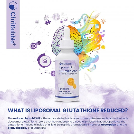 ChriBubble Liposomal Glutathione Liquid, NAC N-Acetyl-Cysteine Supplement 1000mg/60ml ChriBubble Liposomal Glutathione Liquid, NAC N-Acetyl-Cysteine Supplement 1000mg/60ml