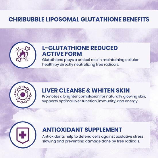 ChriBubble Liposomal Glutathione Liquid, NAC N-Acetyl-Cysteine Supplement 1000mg/60ml ChriBubble Liposomal Glutathione Liquid, NAC N-Acetyl-Cysteine Supplement 1000mg/60ml