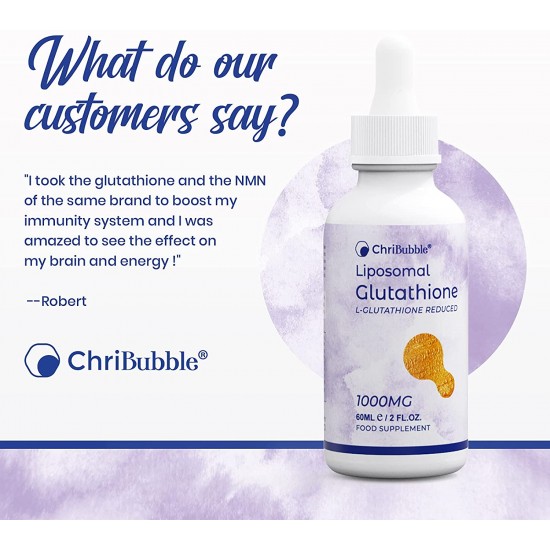 ChriBubble Liposomal Glutathione Liquid, NAC N-Acetyl-Cysteine Supplement 1000mg/60ml