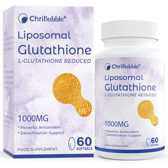 ChriBubble Liposomales Glutathion Weichkapseln 1000mg (60 Kapseln), NAC N-Acetyl-Cystein Ergänzung