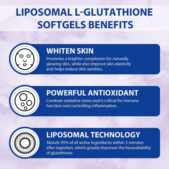 ChriBubble  Liposomal Glutathion Softgels 1000mg (60 Capsules),  NAC N-Acétyl-Cystéine Supplémen