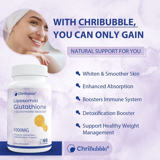 ChriBubble Liposomal Glutathione Softgels 1000mg (60 capsule), NAC N-Acetil-Cisteina Integratore