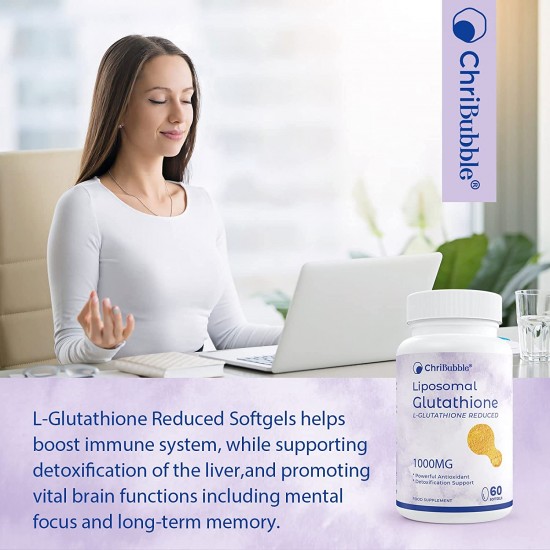 ChriBubble Liposomal Glutathione Softgels 1000mg (60 capsule), NAC N-Acetil-Cisteina Integratore ChriBubble Liposomal Glutathione Softgels 1000mg (60 capsule), NAC N-Acetil-Cisteina Integratore