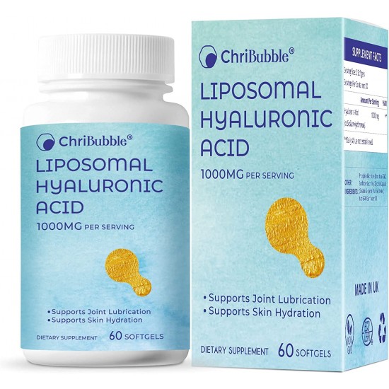 ChriBubble Cápsulas de ácido hialurónico puro liposomal 1000mg 60 cápsulas blandas