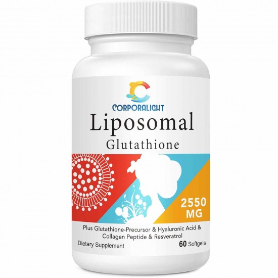 CORPORALIGHT Liposomal Glutathione Softgel, High Absorption - Glutathione Supplement, 2550mg 60 Softgels
