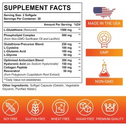 CORPORALIGHT Liposomales Glutathion Softgel, hohe Absorption - Glutathion-Ergänzung, 2550mg 60 Weichkapseln CORPORALIGHT Liposomales Glutathion Softgel, hohe Absorption - Glutathion-Ergänzung, 2550mg 60 Weichkapseln