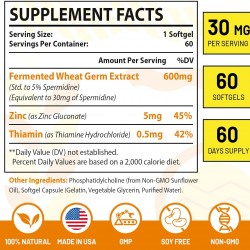 CORPORALIGHT 30mg Suplemento de espermidina liposomal, 60 cápsulas blandas CORPORALIGHT 30mg Suplemento de espermidina liposomal, 60 cápsulas blandas