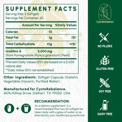 CystoRebalance Urolithin A 2000mg | Mitochondrial & Healthy Aging Support – 120 Softgels