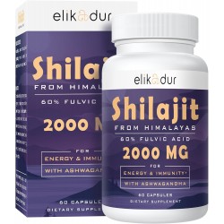 Elikadur 2000 MG Shilajit Supplement with 85+ Trace Minerals & 60% Fulvic Acid 60 Capsules Elikadur 2000 MG Shilajit Supplement with 85+ Trace Minerals & 60% Fulvic Acid 60 Capsules