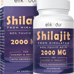 Elikadur 2000 MG Shilajit Suplemento con 85+ Minerales Traza y 60% Ácido Fúlvico 60 Cápsulas Elikadur 2000 MG Shilajit Suplemento con 85+ Minerales Traza y 60% Ácido Fúlvico 60 Cápsulas