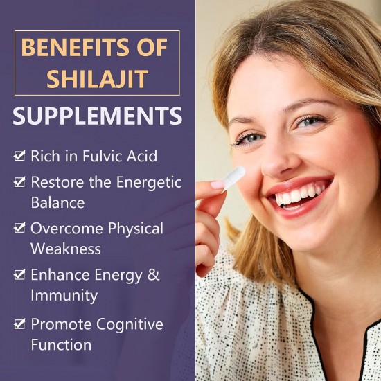 Elikadur 2000 MG Shilajit Supplement with 85+ Trace Minerals & 60% Fulvic Acid 60 Capsules