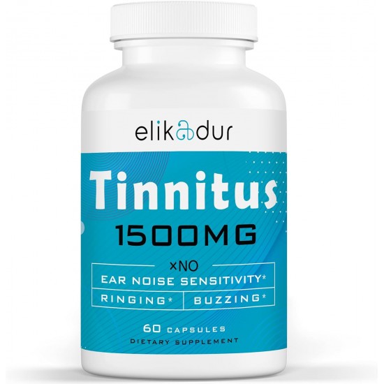 Elikadur 1500 MG Tinnitus Relief Ergänzung mit proprietären Kräutermischung & Bioflavonoide 60 Kapseln