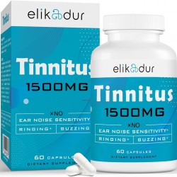 Elikadur 1500 MG Suplemento para el Alivio del Acúfeno con Mezcla Herbal Patentada y Bioflavonoides 60 Cápsulas Elikadur 1500 MG Suplemento para el Alivio del Acúfeno con Mezcla Herbal Patentada y Bioflavonoides 60 Cápsulas