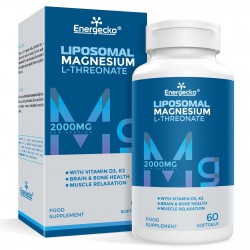 Energecko Liposomal Magnesium L-Threonate 60 Softgels 2000mg - Magnesium Supplement with Vitamin D3 & K2 Energecko Liposomal Magnesium L-Threonate 60 Softgels 2000mg - Magnesium Supplement with Vitamin D3 & K2