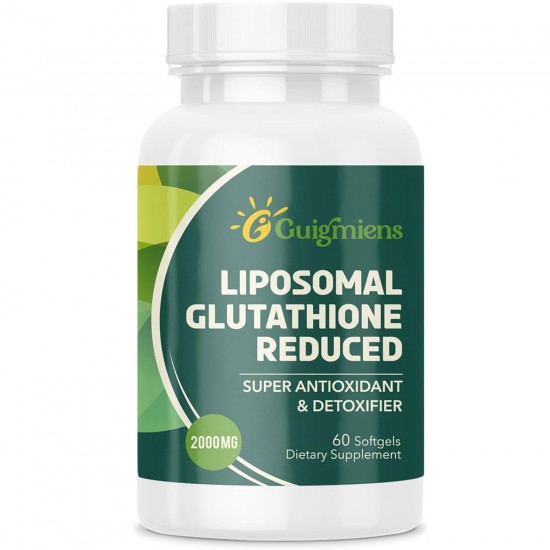 Guigmiens Suplemento de Glutatión Liposomal 2000 MG con Ácido Hialurónico + Péptido de Colágeno + Resveratrol, 60 cápsulas blandas