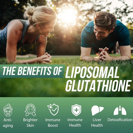 Guigmiens Suplemento de Glutatión Liposomal 2000 MG con Ácido Hialurónico + Péptido de Colágeno + Resveratrol, 60 cápsulas blandas