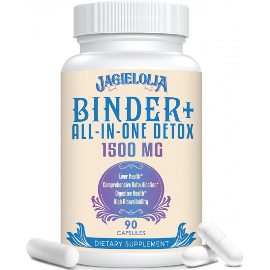 Jagielolia All-In-One Detox Binder Supplement 1500 MG 90 Vegan Capsules