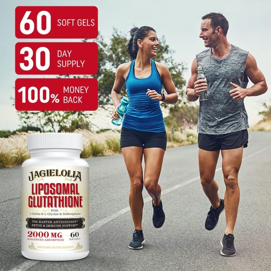 Jagielolia Liposomales Glutathion 2000 mg mit L-Serin, L-Glycin & Sulforaphan, 60 Weichkapseln