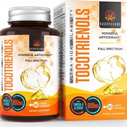 Kroppssund Tocotrienols 800mg Suplemento, Rico en Vitamina E Tocotrienoles, CoQ10, Omega 3, 6, 9 -60 Cápsulas Líquidas Kroppssund Tocotrienols 800mg Suplemento, Rico en Vitamina E Tocotrienoles, CoQ10, Omega 3, 6, 9 -60 Cápsulas Líquidas