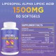 lipmaxmall Liposomal Alpha Lipoic Acid 1500mg - with Acetyl-L-Carnitine 900mg & Ubiquinol and Vitamin E, ALA Supplement 60 Softgels