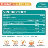 Lipmaxmall N-Acetyl Cysteine Ethyl Ester 100mg with Glycine 600mg, Benefit Glutathione NACET  60 Capsules