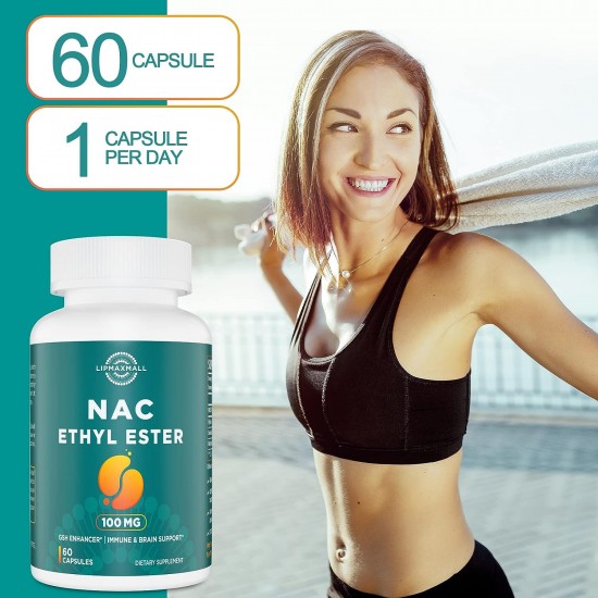 Lipmaxmall N-acetilcisteina etilestero 100 mg con glicina 600 mg, Beneficio Glutatione NACET 60 Capsule