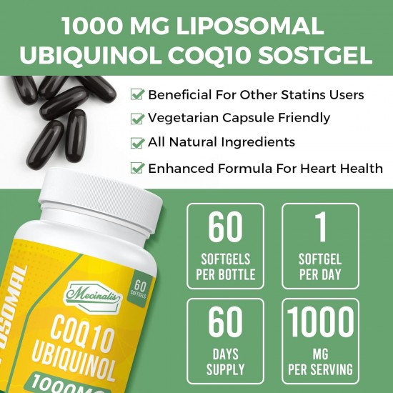Mecinalis Liposomales Ubiquinol CoQ10 1000mg 60 Weichkapseln