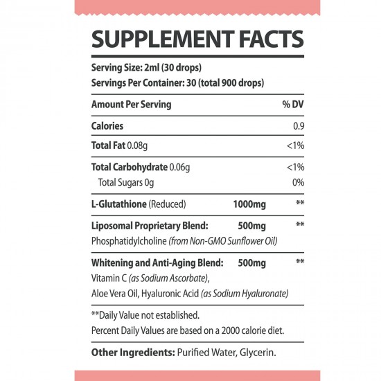 Omnymune Liposomal Glutathione Drops, NAC N Acetyl Cysteine Antioxidant Supplement 1500mg/60ml