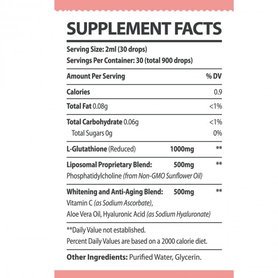 Omnymune Liposomale Glutathion-Tropfen, NAC N Acetyl Cystein Antioxidans Ergänzung 1500mg/60ml