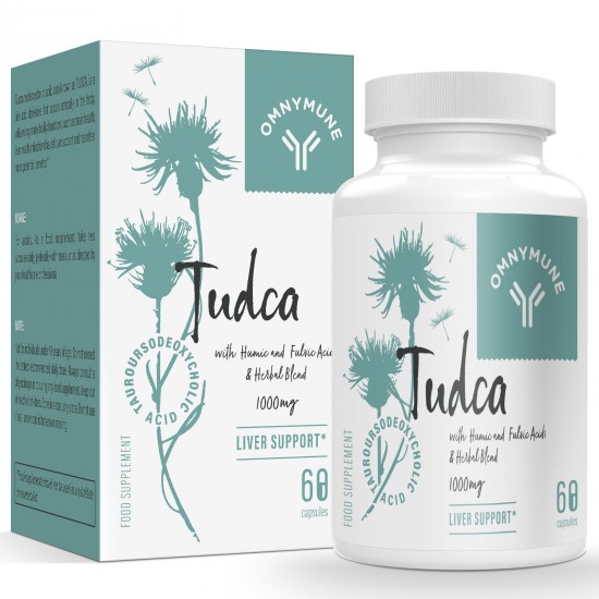 Omnymune Tudca（Ácido Tauroursodeoxicólico） Suplemento para el apoyo hepático 1000mg por ración 60 cápsulas